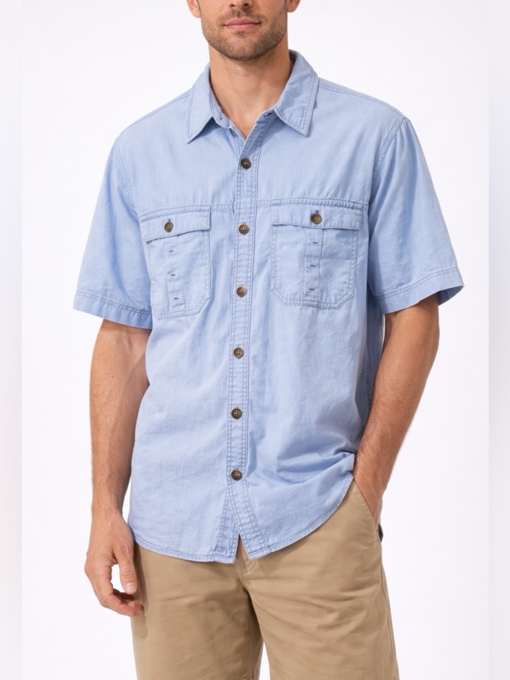 EUC Royal Robbins Light Blue Casual Button Down Shirt